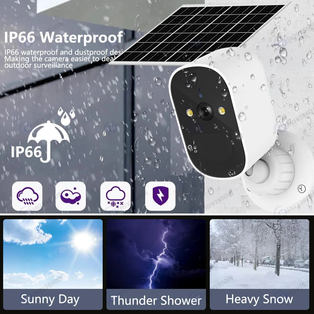 5MP HD Surveillance Solar Camera Wireless WiFi Security Battery Powered IP Camera Rechargeable ICsee