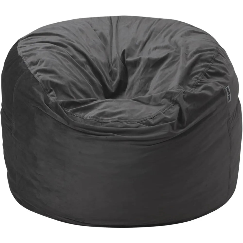 Bean Bag Chair 3Ft Luxurious Velvet Ultra Soft Fur with High-Rebound Memory Foam /Adults Plush Lazy