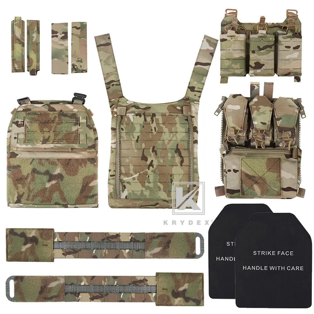 KRYDEX FCPC V5 Tactical Vest Plate Carrier Cummerbund KTAR Front Mag Flap Panel Backpack Combat Vest