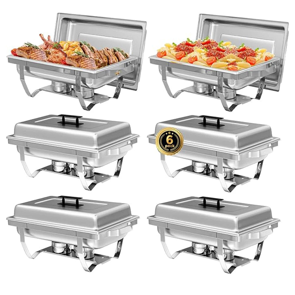 Chafing Dish Buffet Set 8QT Electric Stainless Steel 2/4/6Pack Full Size Pans Food Warmer Chafing