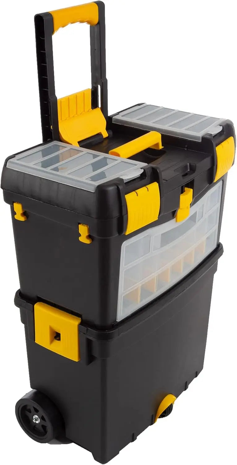 Stalwart Tool Box w/Wheels, Foldable Comfort Handle,& Removable Top – Toolbox Organizers & Storage