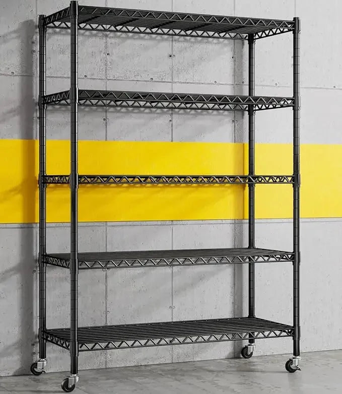 REIBII 73''H Wire Shelving Rack 5-Tier Metal Shelving Unit Loads 1780LBS Adjustable Heavy Duty