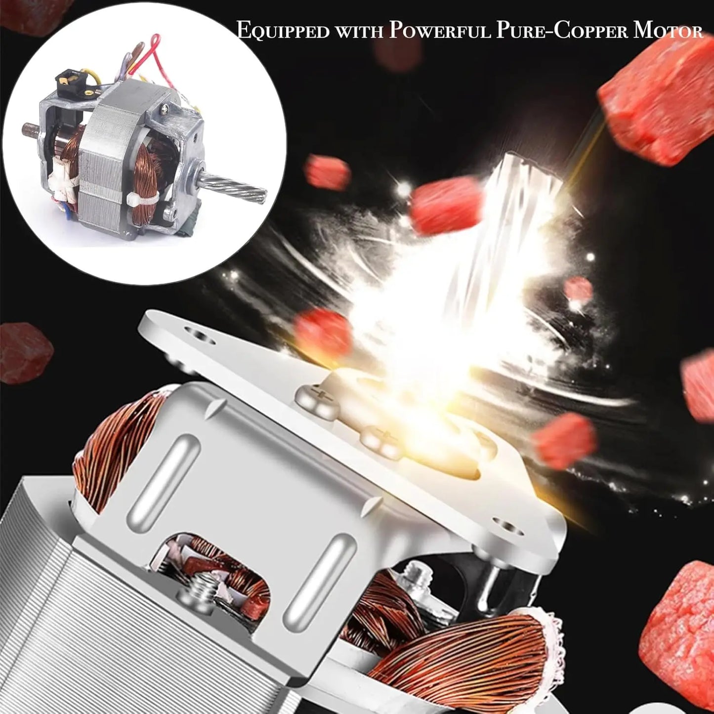 1.3 HP 1000W Heavy Duty Meat Mincer Sausage Grinder - Metal Gears, Reverse