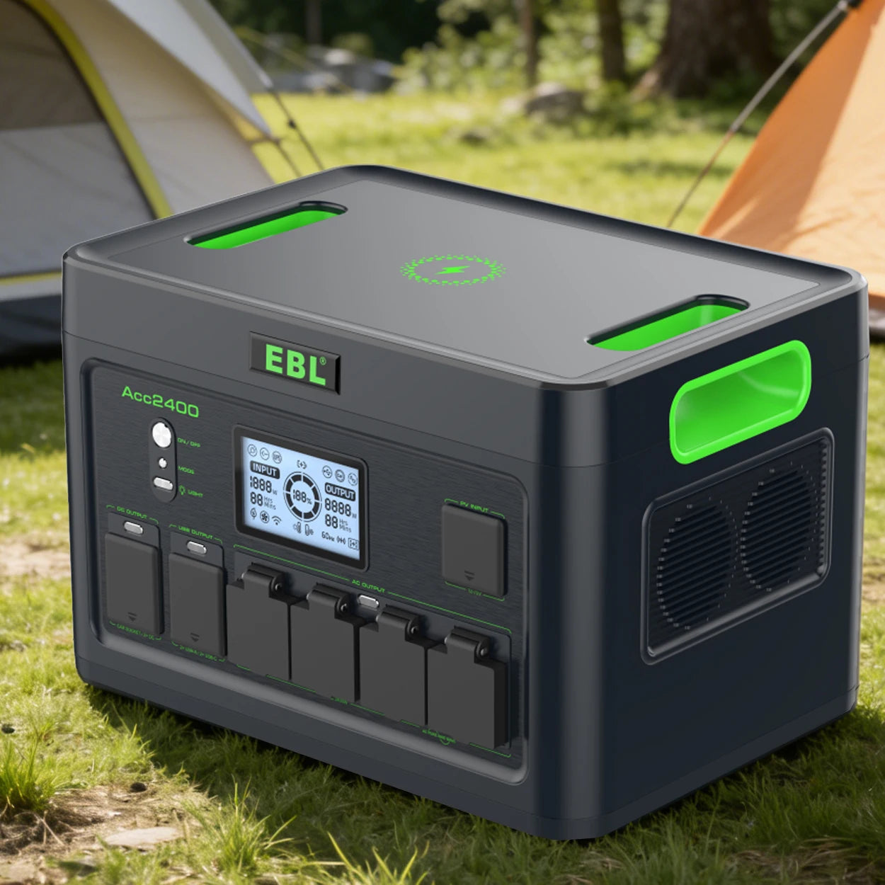 2400W Portable Power Station Generator 1843Wh Capacity Pure Sine Wave AC Output Emergency Backup