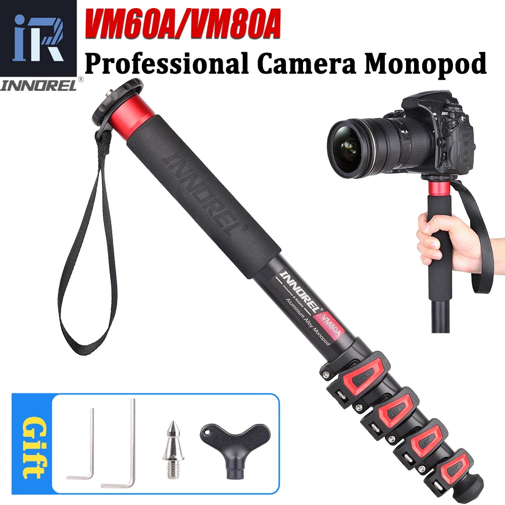 INNOREL VM60A/VM80A Aluminum Alloy Camera Monopod 170cm Video Stand for Canon Nikon GoPro DSLR