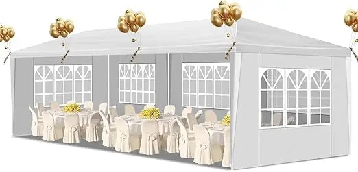 10x30 FT Party Tent, Outdoor Wedding Tents Canopy Event Tent 5 Sidewalls, Waterproof