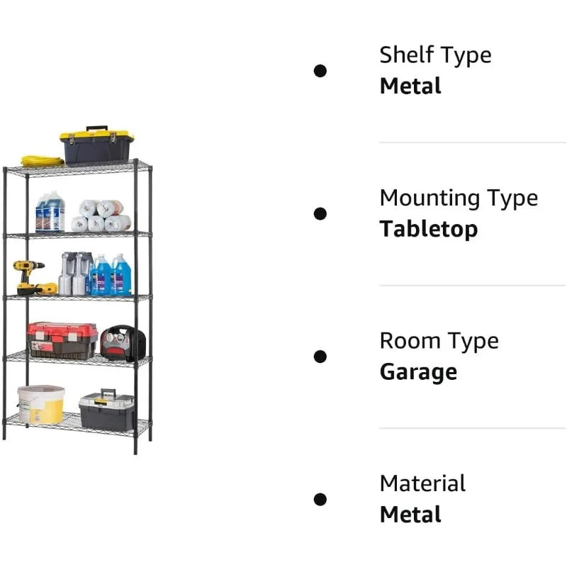 Storage Shelves 2100Lbs Capacity, 6-Shelf on Casters 48" L×18" W×72" H Commercial Wire Shelving Unit