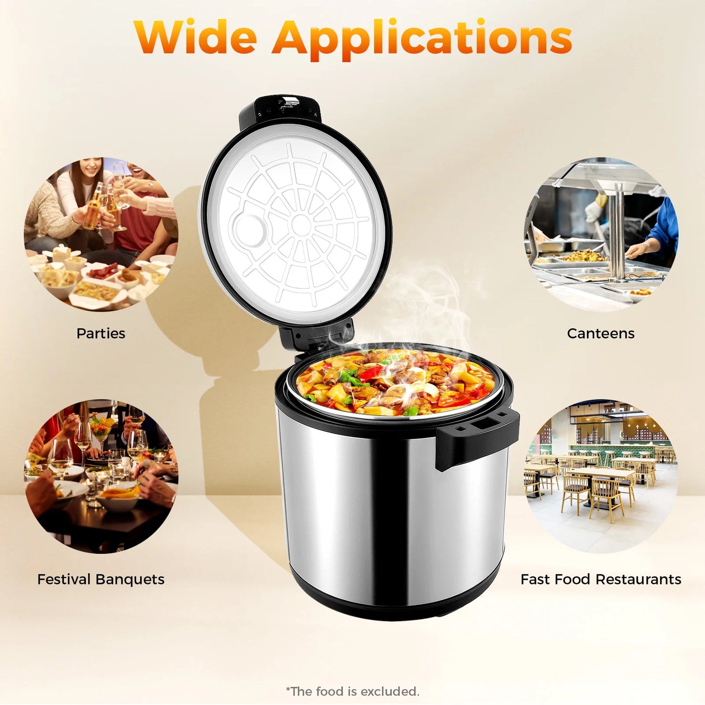 110W 110V Commercial Rice Warmer Insulation Rice Cooker Electric Rice Warmer 19L Rice Warmer