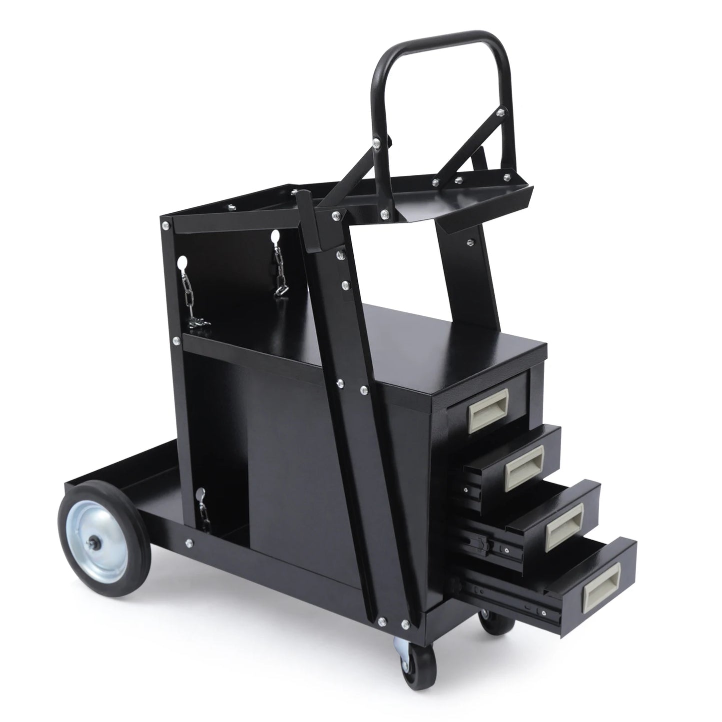 4 Drawers Rolling Welding Cart with Strong Load-bearing Capacity  for Welder and Plasma Cutter