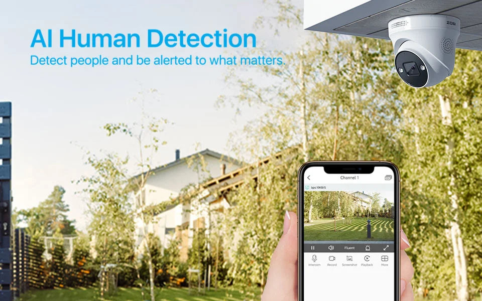ZOSI 8CH 4K PoE Video Surveillance Camera System AI Face Detection 5MP 8MP Full Color Night Vision