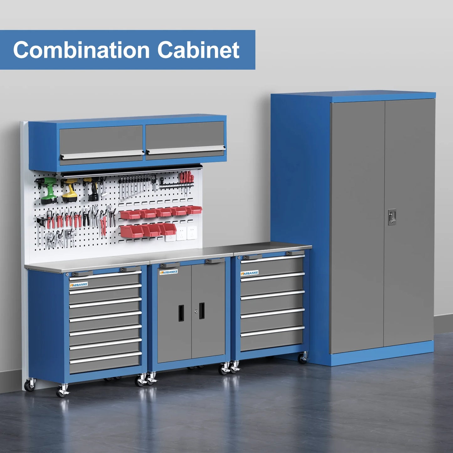 Combination Tool Cabinet with Connecting Buckle:5-Drawer/7-Drawer/Double-Door Tool Cabinet