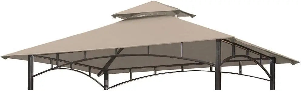 Grill BBQ Gazebo Double Tiered Replacement Canopy Burgundy waterproof