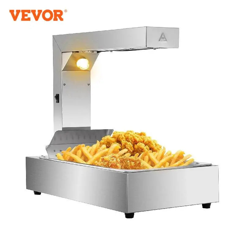 VEVOR Durable French Fry Warmer Dump Station Heat Lamp Freestanding Stainless Steel Commercial Home