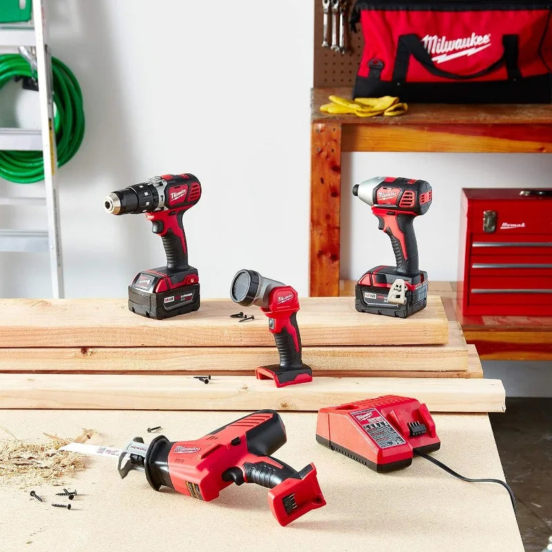 2695-24 M18 18V Cordless Power Tool Combo Kit with Hammer Drill, Impact Driver, Reciprocating Saw