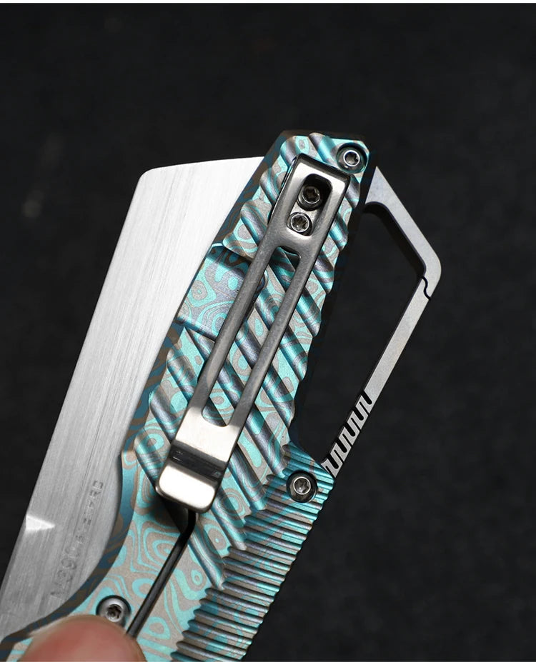 M390 Steel Folding Knife, Men's Everyday Carry Pocket Knife, Titanium Handle, Outdoor Camping Hunting EDC Pocket Knife