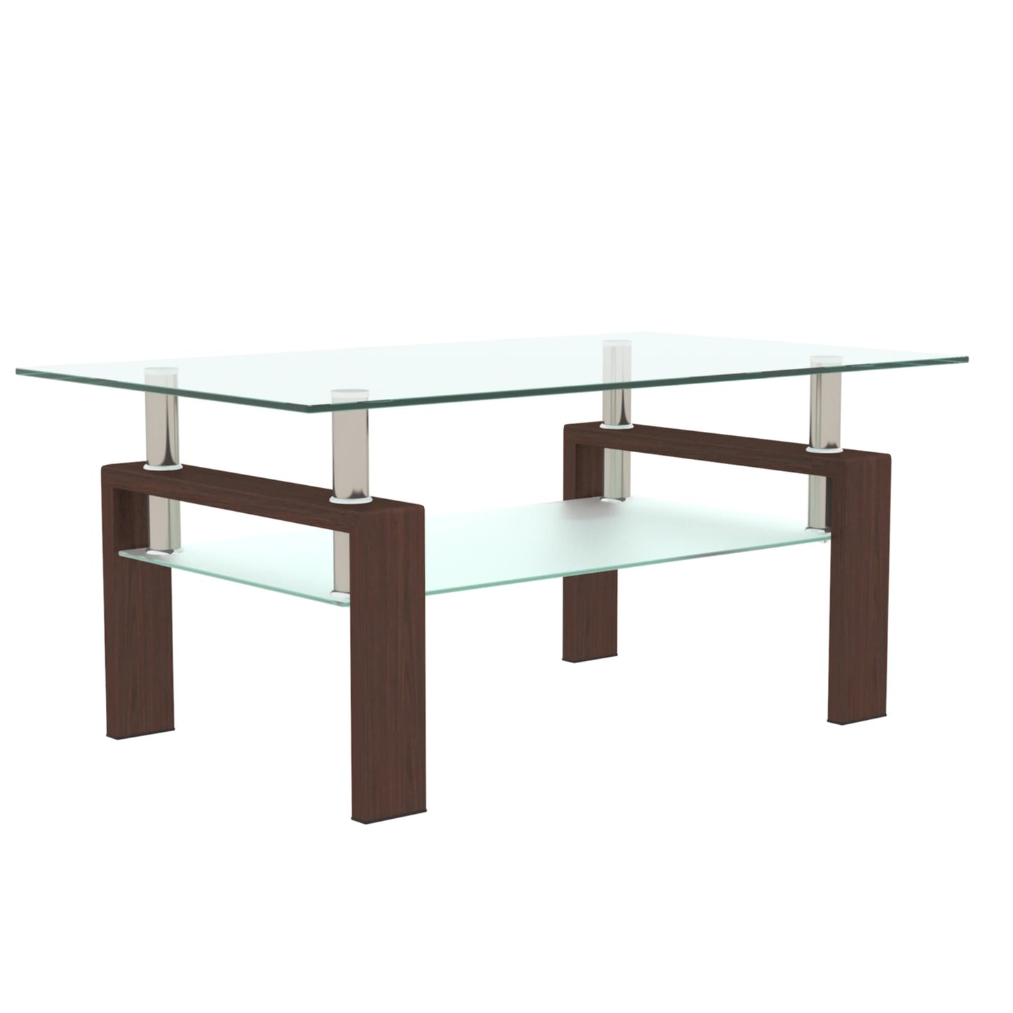 Rectangle Black Glass Coffee Table, Clear Coffee Table, Modern Side Center Tables/Furniture