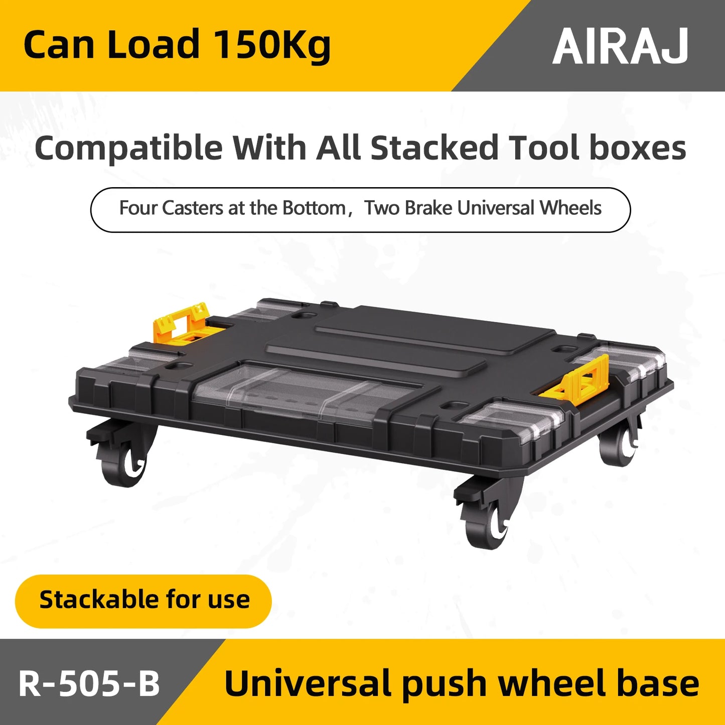 AIRAJ MultiFunctional Tier Stackable Rolling Plastic Portable Folding Tool Storage Box