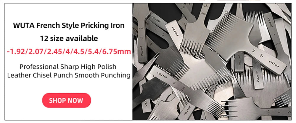WUTA 1pc High Quality Sharp Leather Chisel French Style Pricking Iron Die-steel/ Punching Tool