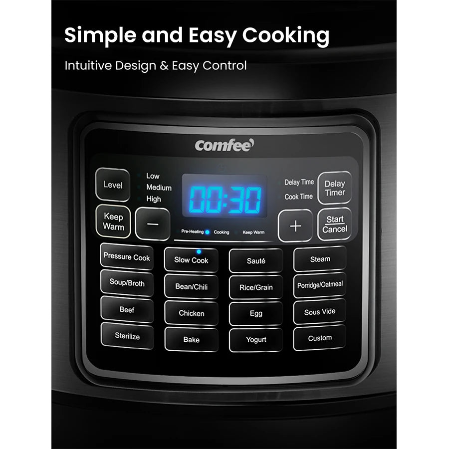 COMFEE’ 16 in 1 Electric Pressure Cooker 8 qt Instant Multi Cooker Non-Stick Pot