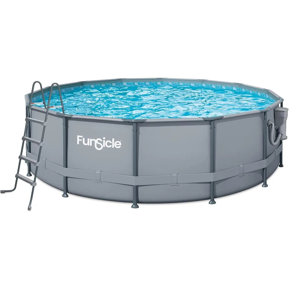 16 Foot x 48 Inch Oasis Above Ground Swimming Pool w/SkimmerPlus Filter Pump, Ladder & Pool Cover