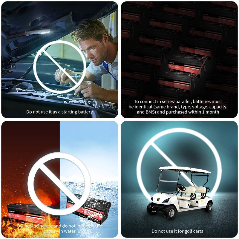 Dumfume 25.6V 100Ah Lifepo4 Lithium Battery 2560w/With 100A BMS 12.8V 100/300/600Ah 38.V 100Ah