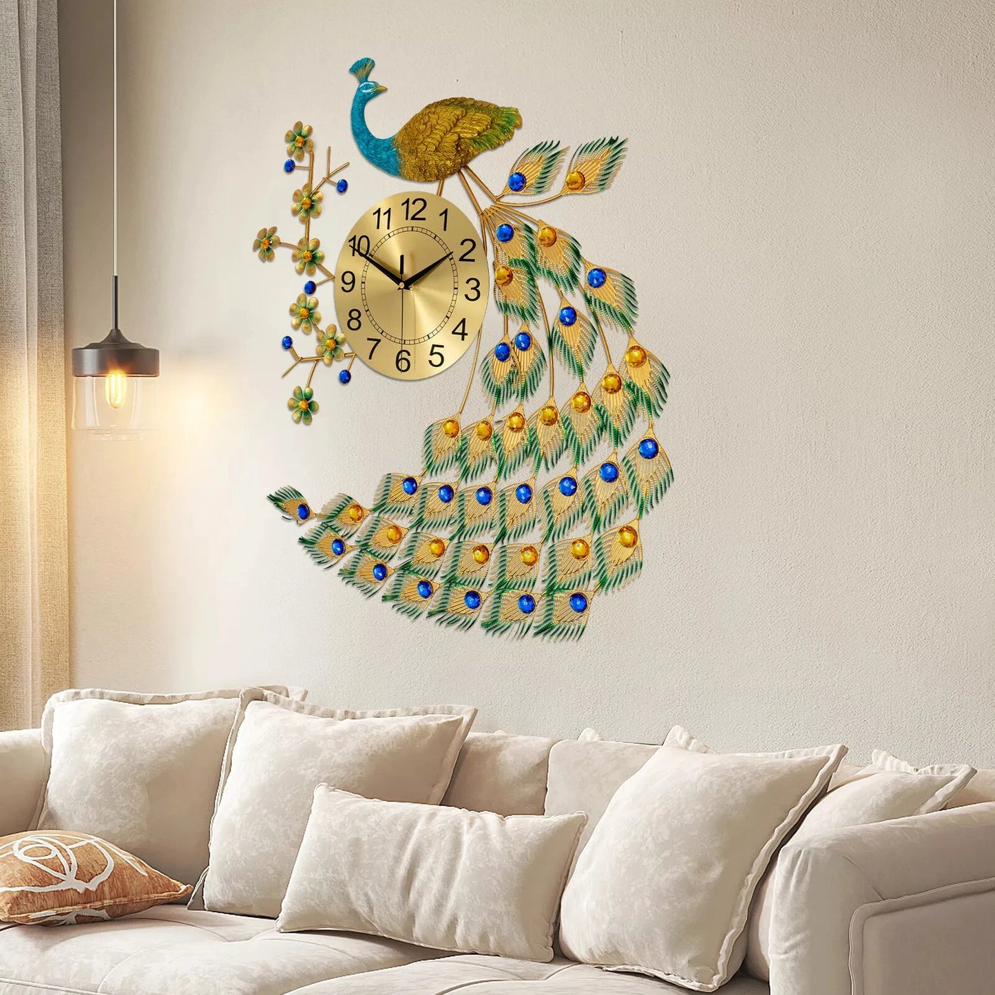 Peacock Wall Clock 7565cm, Modern Simple Wall Clock, European Wall Clock, Creative Peacock