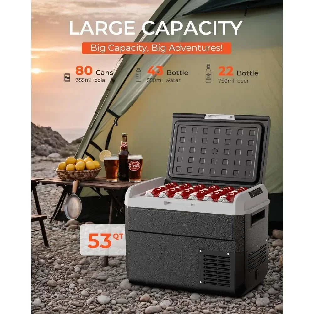 Bestseller12 Volt Refrigerator, 53 QT, Fridge/Freezer 12V/24V DC 100~240V AC, -4℉~68℉, APP Contr