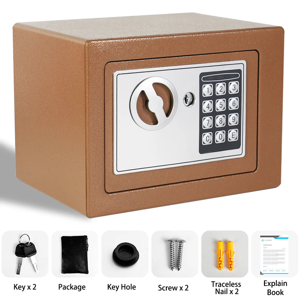 Ireproof Safes w/Fireproof Money Bag Sensor Light Digital Keypad Home Safe Adjustable Shelf/Safe