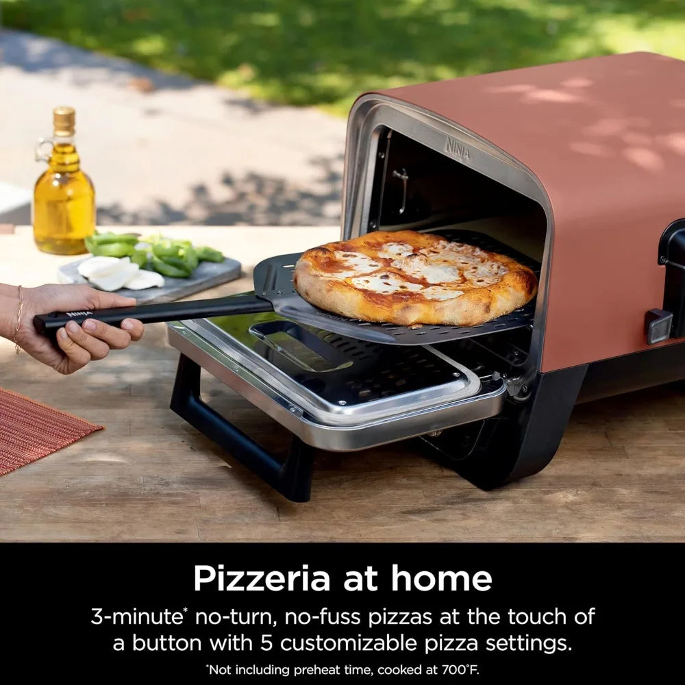 NINJA Woodfire Pizza Oven, 8-in-1 outdoor oven, 5 Pizza Settings, Ninja Woodfire Technology, 700°F