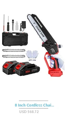 X-ECSTASY 6-Inch Battery Powered Chainsaw Kit w/Safety Features & Rechargeable Batteries