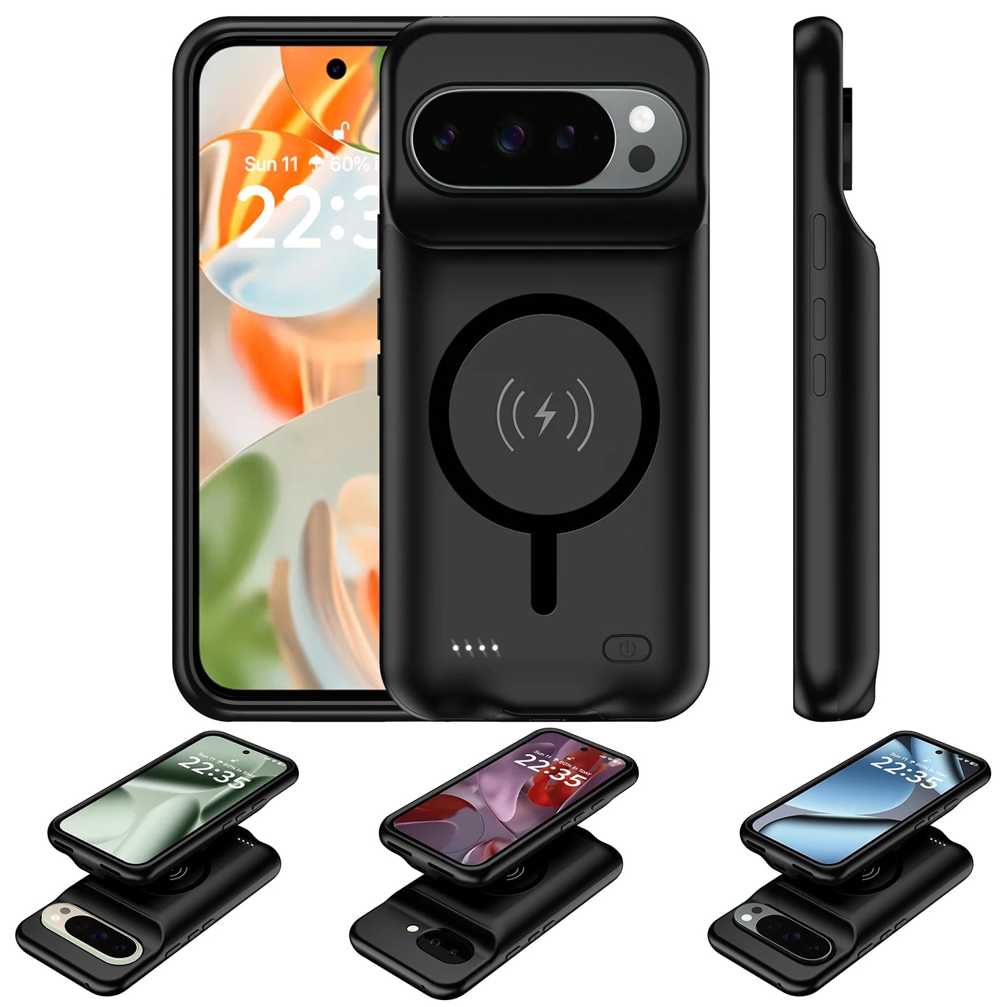 Smart Wireless Battery Charger Case/Google Pixel 9 10 Pro XL 9A magnetic power bank Charging Cover