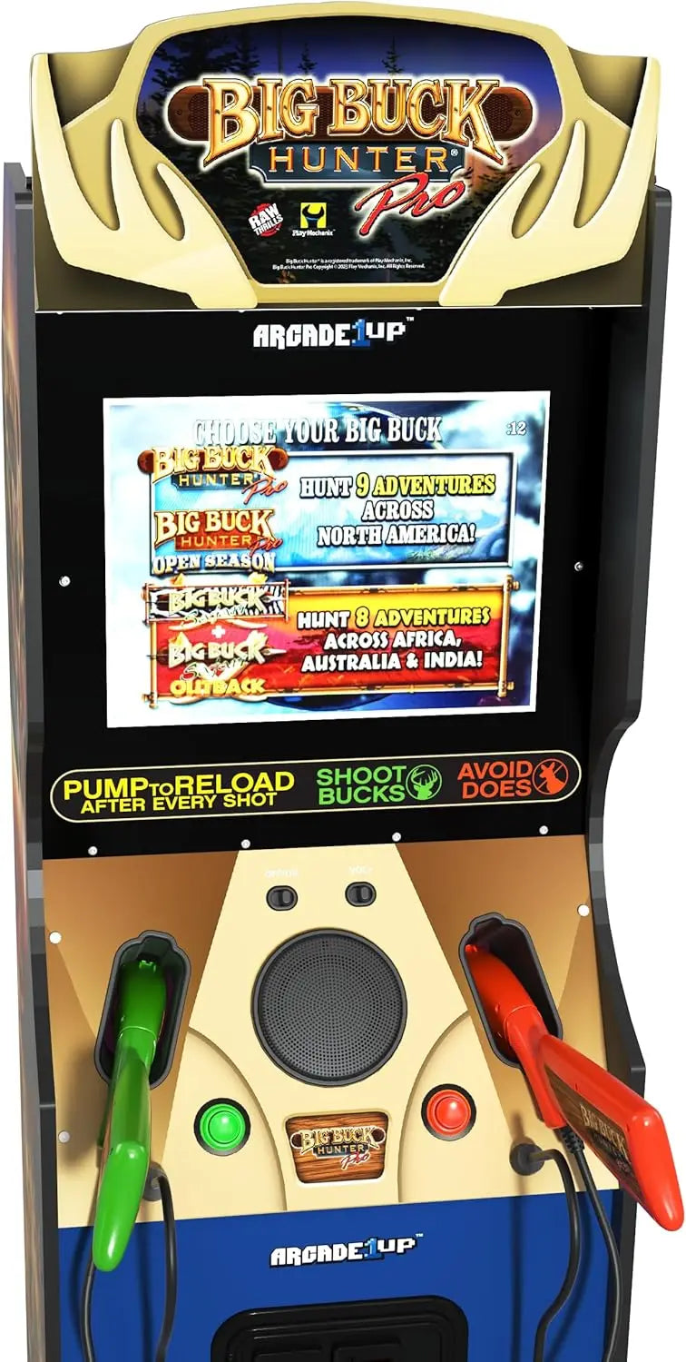 Big Buck Hunter Pro Deluxe Arcade Machine for Home, 5-Foot-Tall, 4 Classic Games, and 17-inch Screen