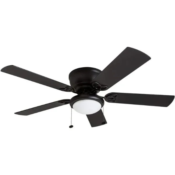 Prominence Home Benton, 52 Inch Traditional Flush Mount Indoor LED Ceiling Fan with Light