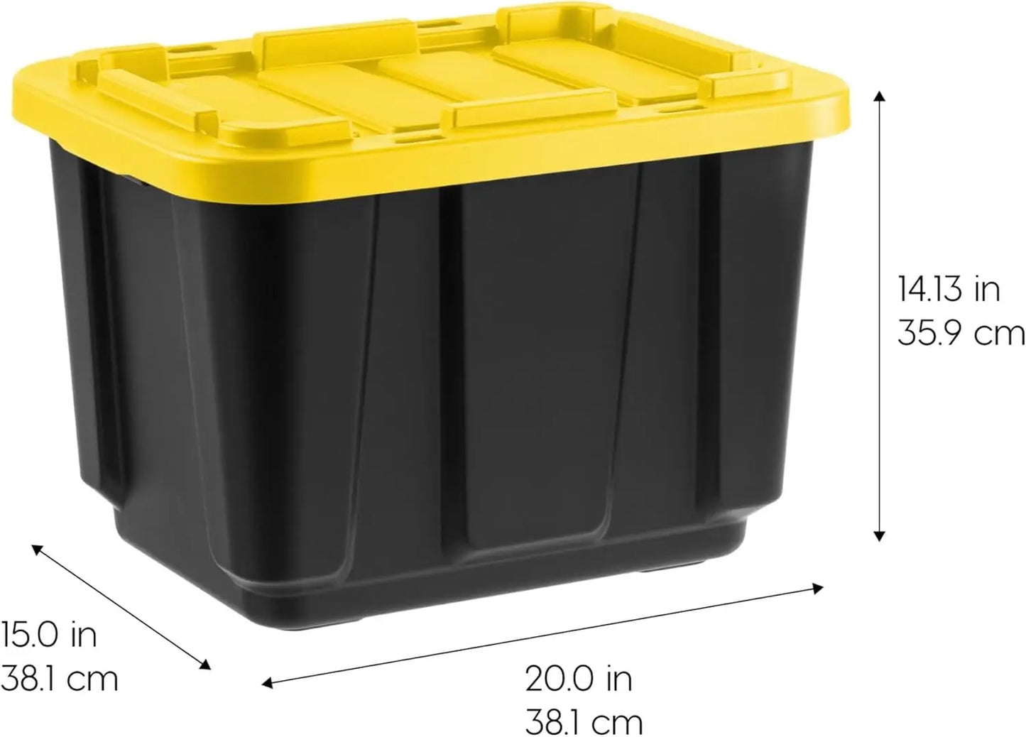 USA 4-Pack 12 Gallon Storage Bins with Lids |Made in USA| Heavy Duty Plastic Tote Containers