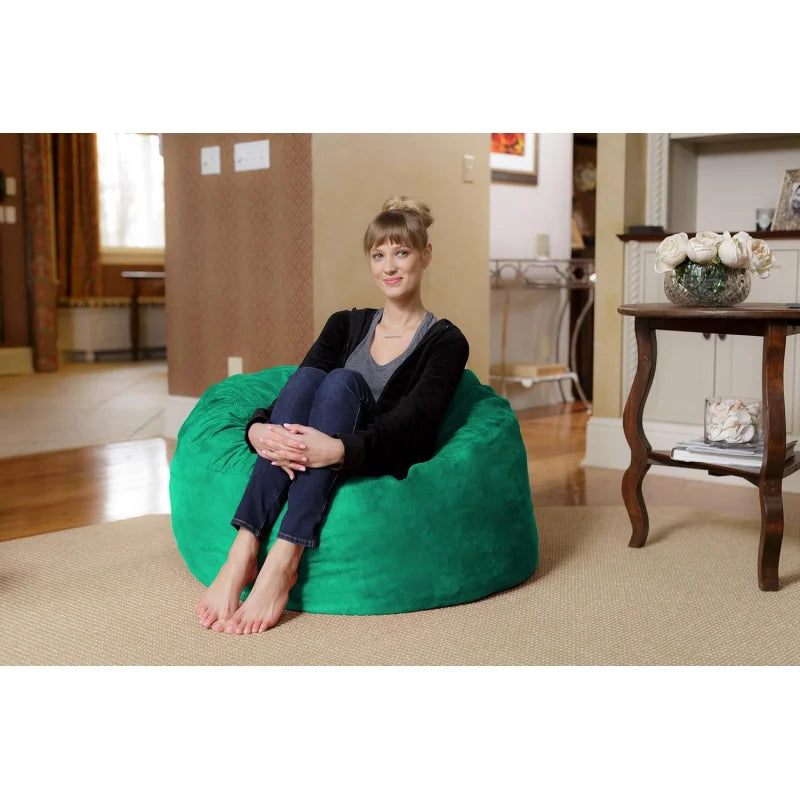 Foam Bean Bag Chair, 3-Feet, Tide Pool Micro Suede