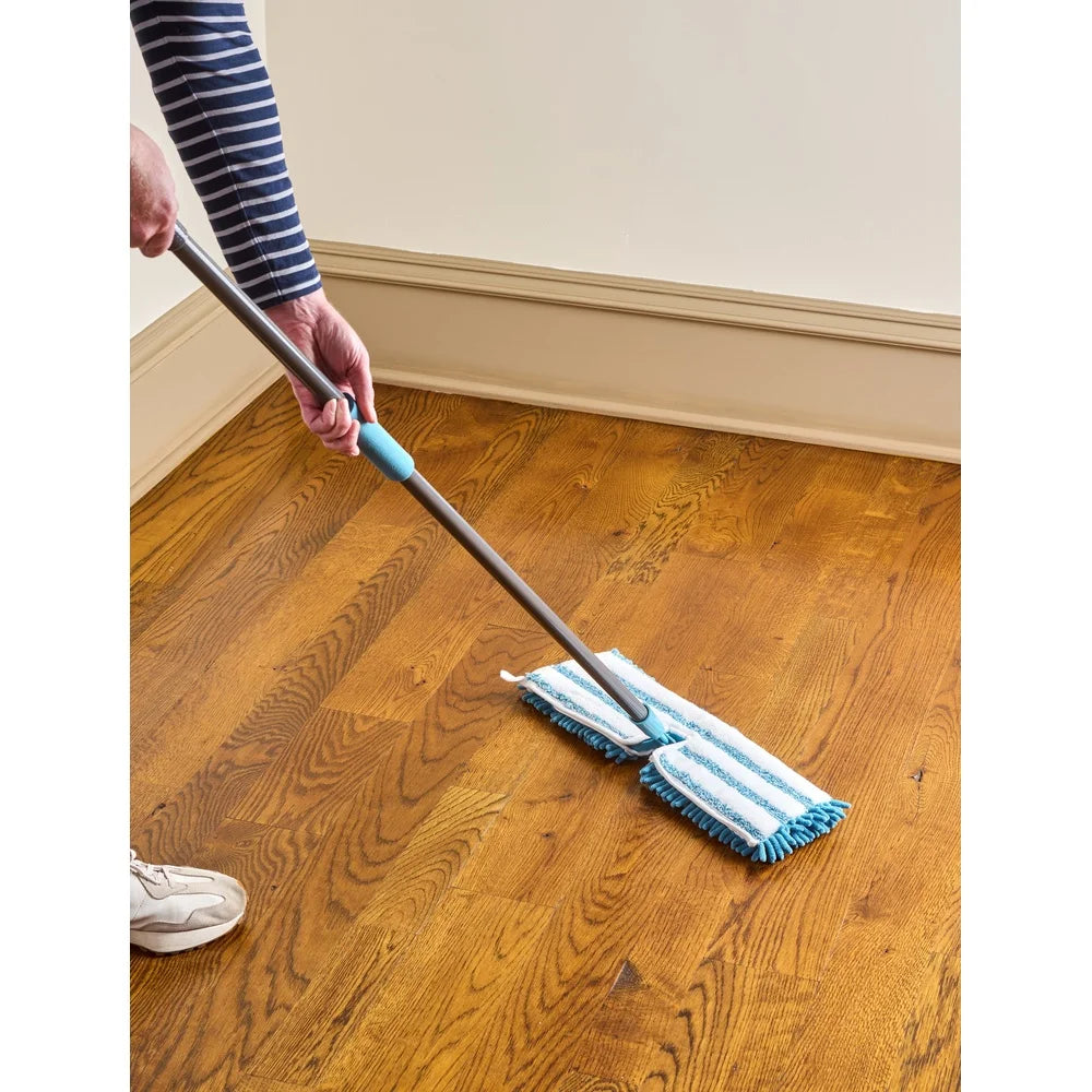 Microfiber Flip Dust Mop Extra Absorbent Dry Wet Mop Cushion Grip Handle Machine Washable