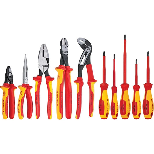 Knipex Tools LP - 9K989831US 10 -Piece 1000V Insulated High Leverage Pliers, Cutters, Screwdriver