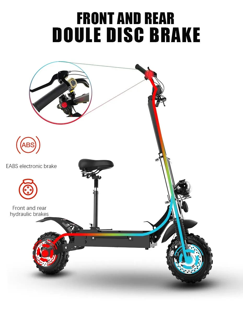 48V-72V Electric Scooter 1200W-5600W / Dual Motor Scooter Electric 85KM/H Maximum Speed E Scooter