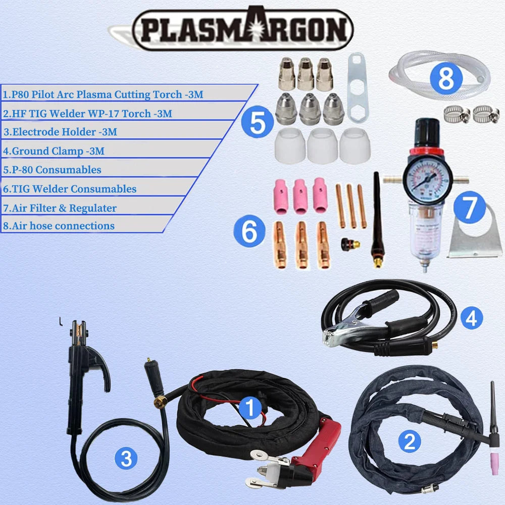 Plasmargon 4 in 1 Welding Machine CT418P TIG/CUT/MMA/PULSE Multifunction Pilot Arc Plasma Cutting