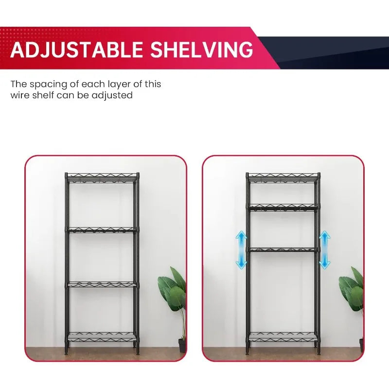 Storage Shelves 2100Lbs Capacity, 6-Shelf on Casters 48" L×18" W×72" H Commercial Wire Shelving Unit