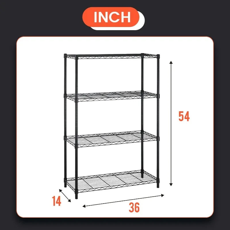 Storage Shelves 2100Lbs Capacity, 6-Shelf on Casters 48" L×18" W×72" H Commercial Wire Shelving Unit