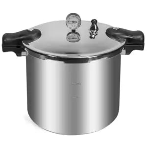 Pressure Canner 22-Quart Capacity Pressure Cooker Built-in Pressure Gauge with (1) Rack, Aluminum