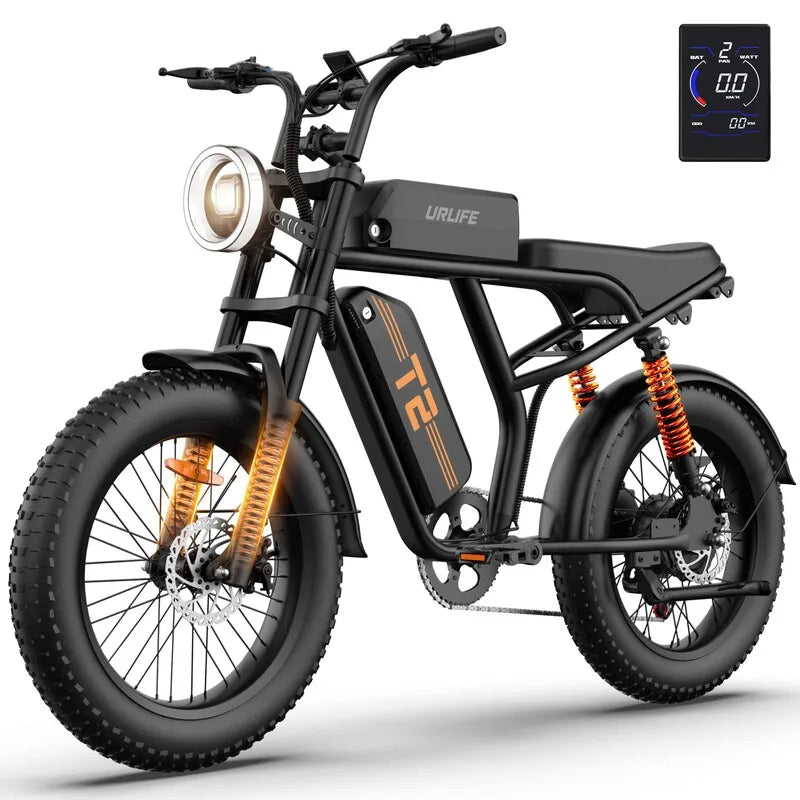 Peak 1500W Electric Mountain Bike w/48V 15.6Ah Removable Battery/28MPH 100 Mile Range, 20" X 4" Tire
