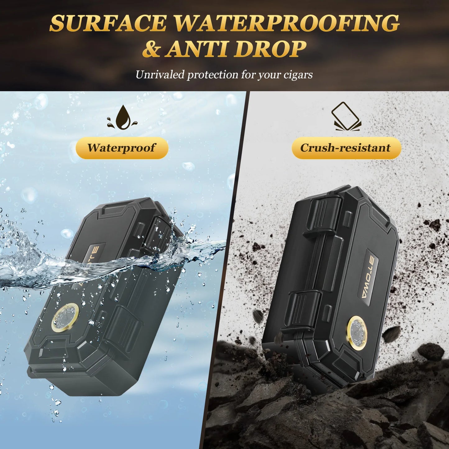 AWOTE Travel Humidor Set w/Torch Lighter, Ashtray, Humidifier & Hygrometer Portable Case Men Gift