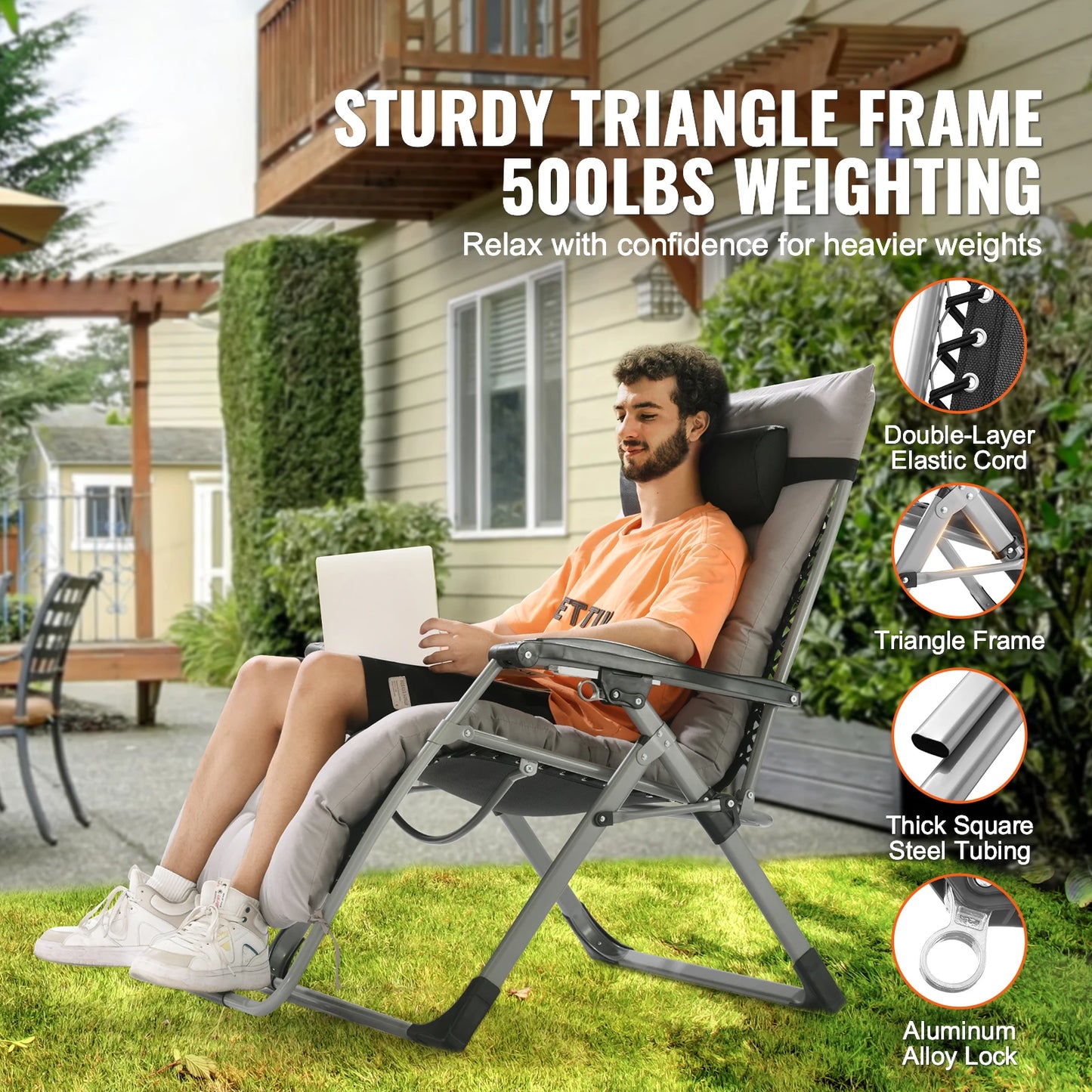 SucceBuy Zero Gravity Chair Zero Gravity Recliner Lounge Chair Adjustable Anti Gravity Chair