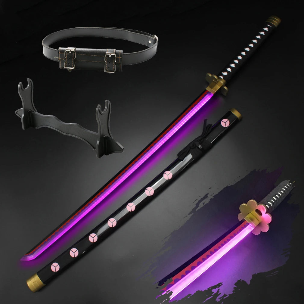 41″ Light Up Roronoa Zoro Swords Katana Japanese Anime Cosplay Samurai Sword Shusui Enma Kitetsu