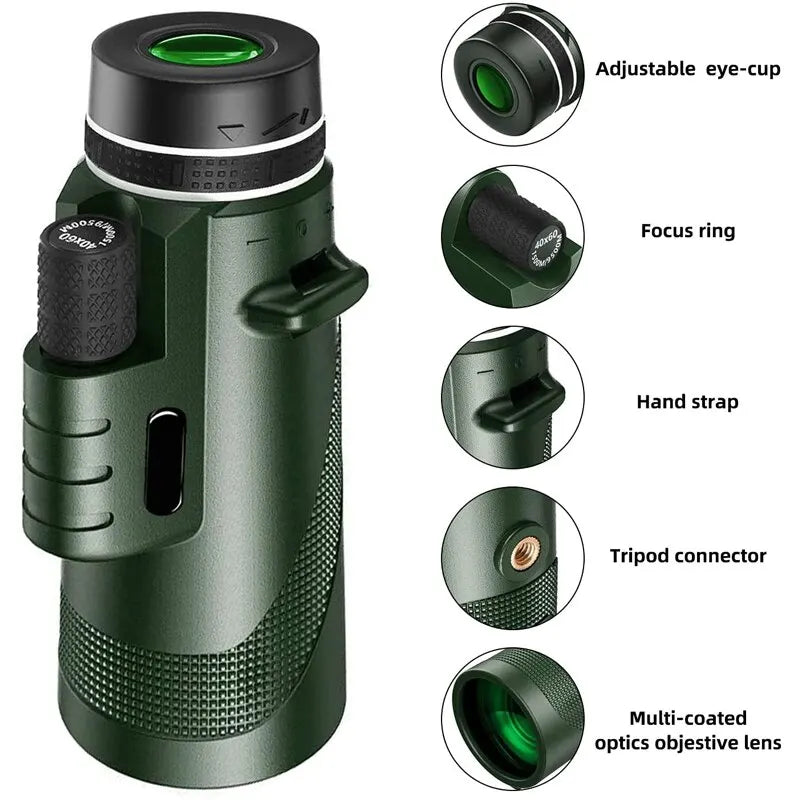 Portable Zoom HD 5000M Telescope Folding Long Distance Mini Powerful Telescope for Hunting Sports