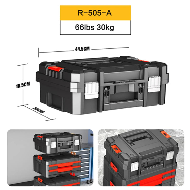 Delixi Electrical Appliances. For sale separately. Stackable roller tool box, plastic portable