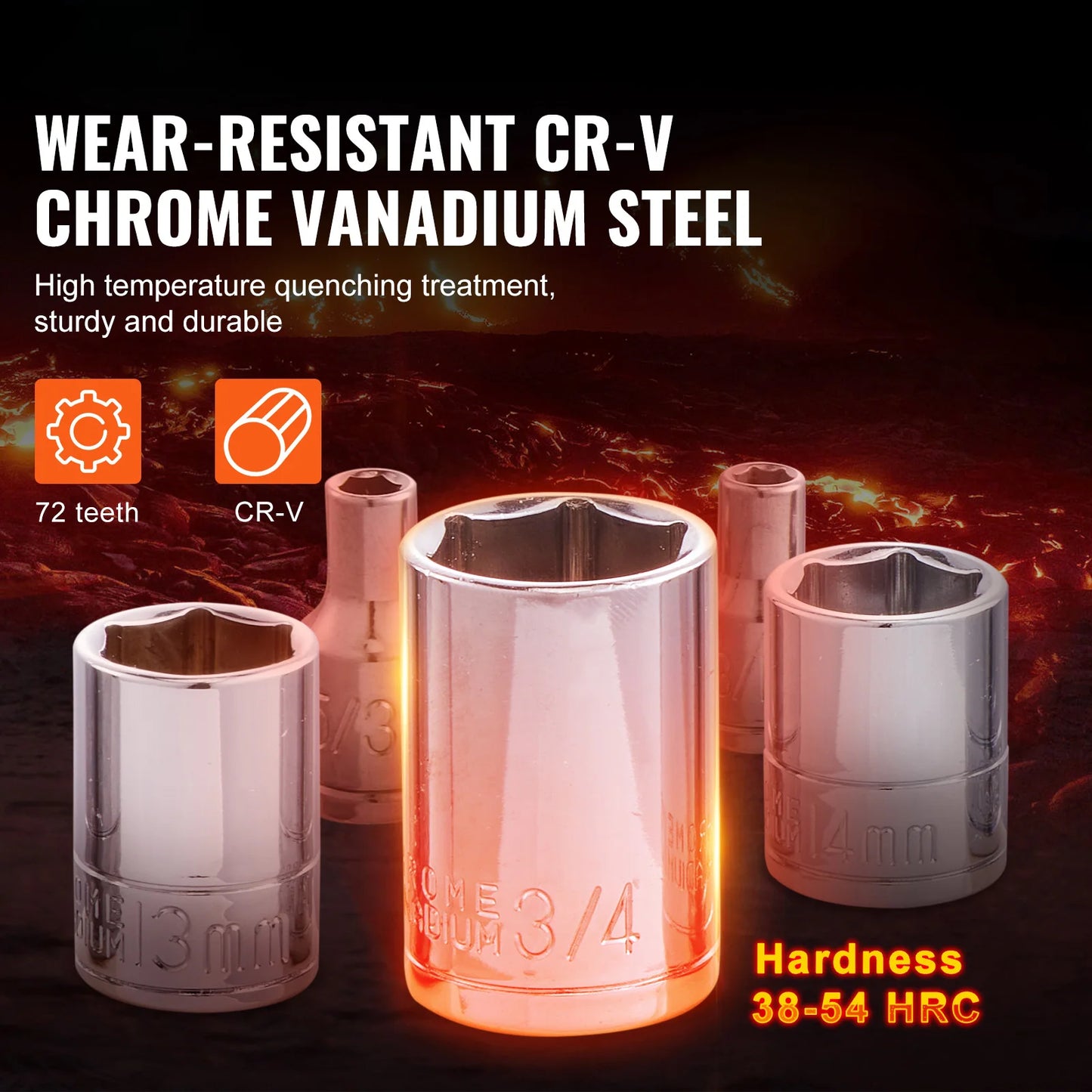 SucceBuy Mechanics Tool Set and Socket Set Deep and Standard Sockets 145/205 Pcs SAE and Metric