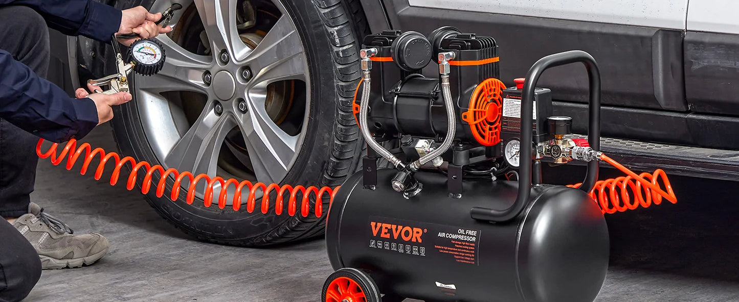 VEVOR 4.8 Gallon Air Compressor, 1.2HP 2.2 CFM@90PSI Oil Free Air Compressor Tank & Max. 116PSI Pressure, 70 dB Compressor